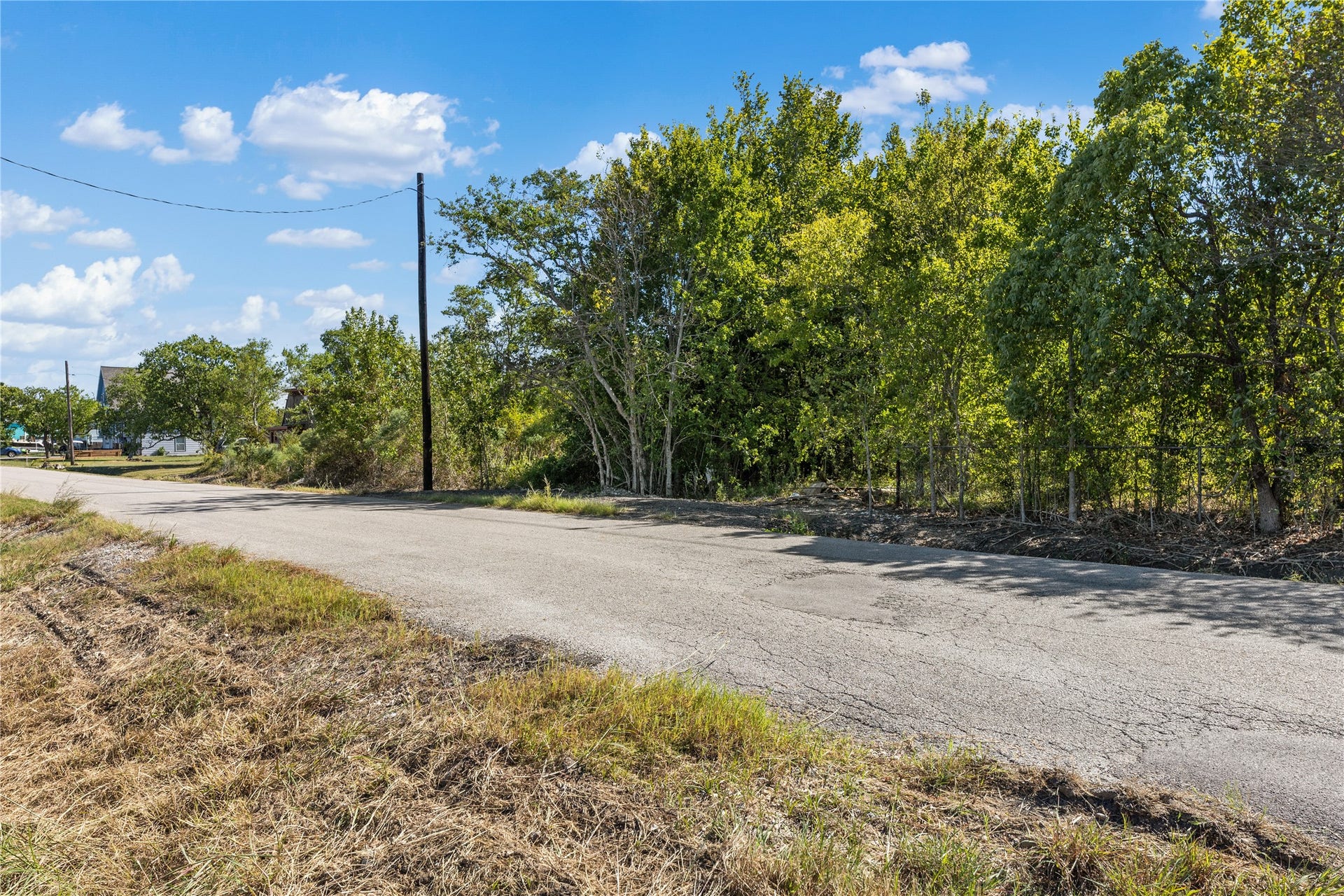 2379 Ave Avenue N, San Leon, TX 77539 Lot is overgrown, with old electrical service and old wooden structure on property.