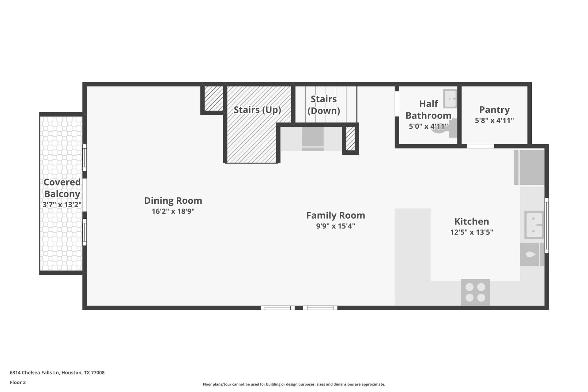 6314 Chelsea Falls Lane, Houston, TX 77008 Floor plan of the second floor