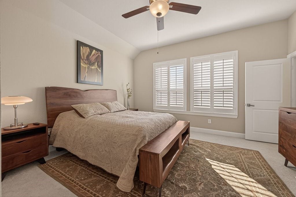 10010 Starry Night Lane, Manvel, TX 77578 Plantation shutters in Primary and all bedrooms as well
