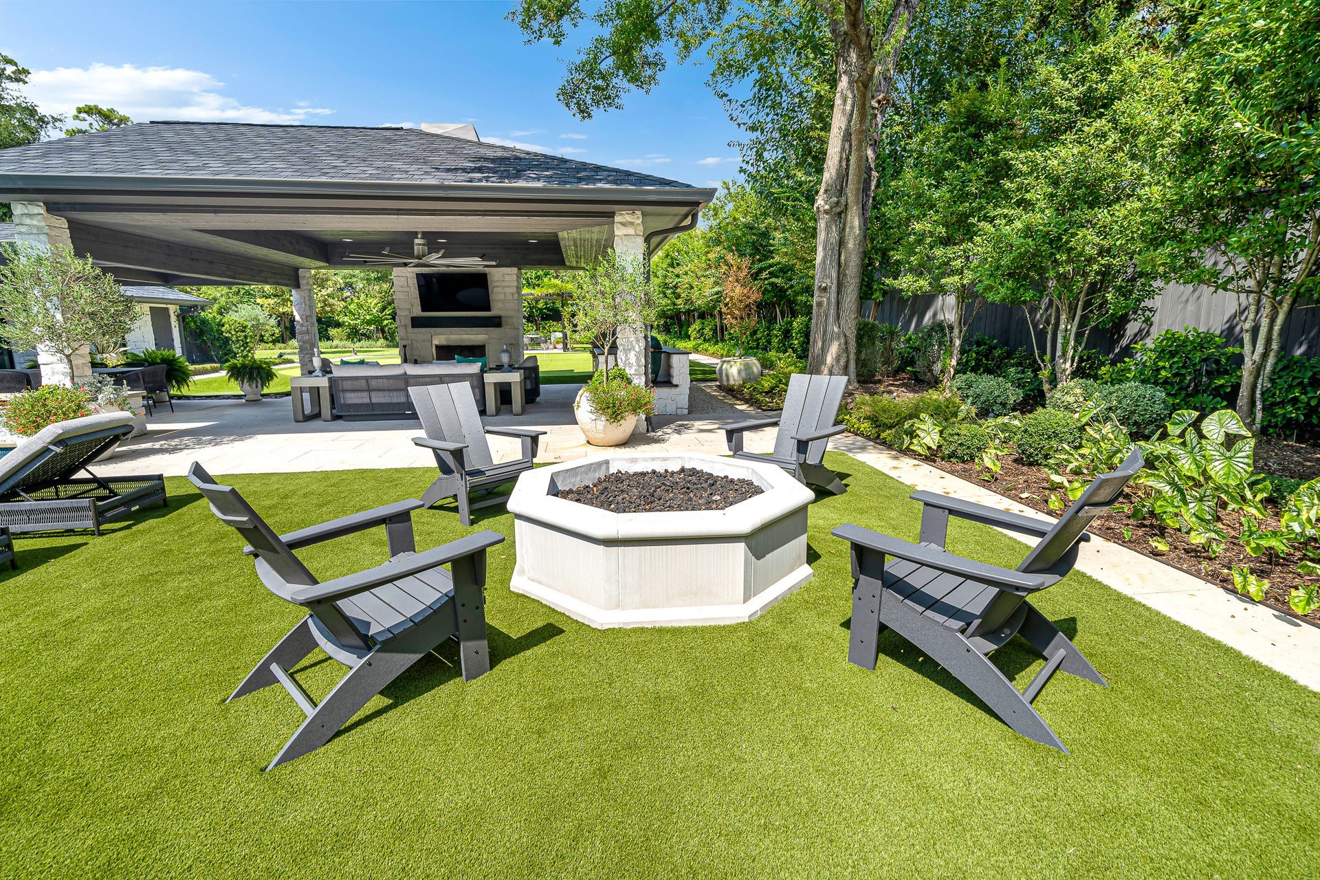 Gas firepit is a perfect place to relax and enjoy.
