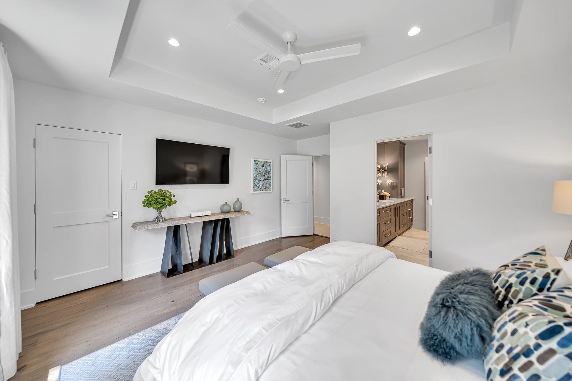 Bedroom two in house with private en-suite bathroom.