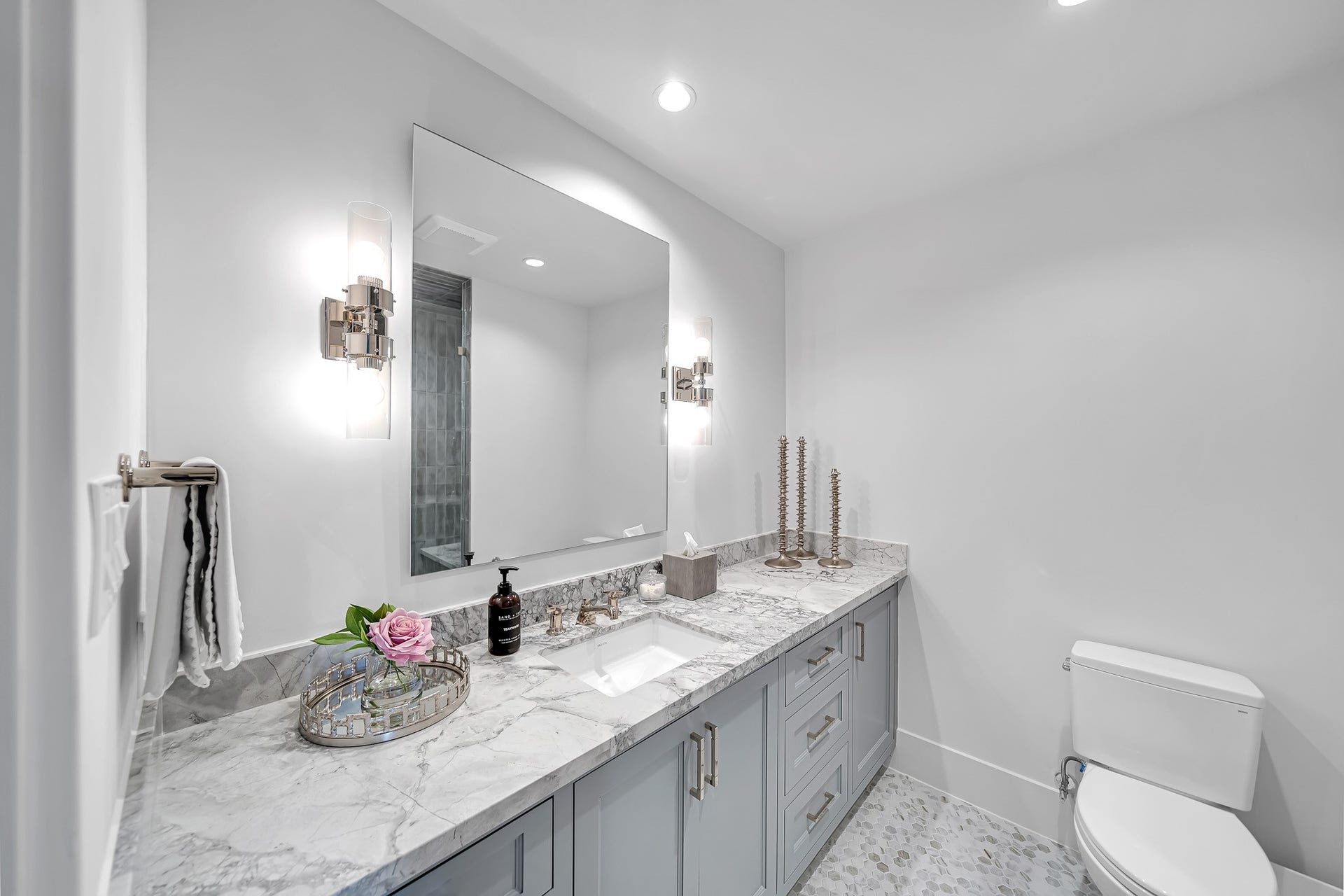 En-suite bathroom with walk-in shower.