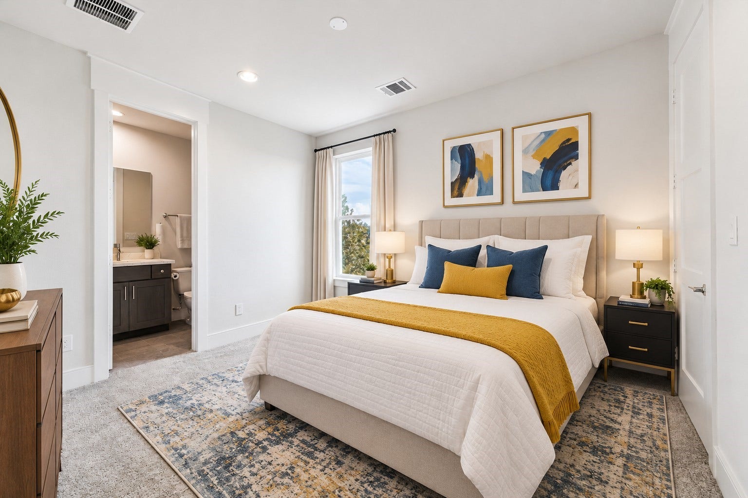 Virtually staged second bedroom.