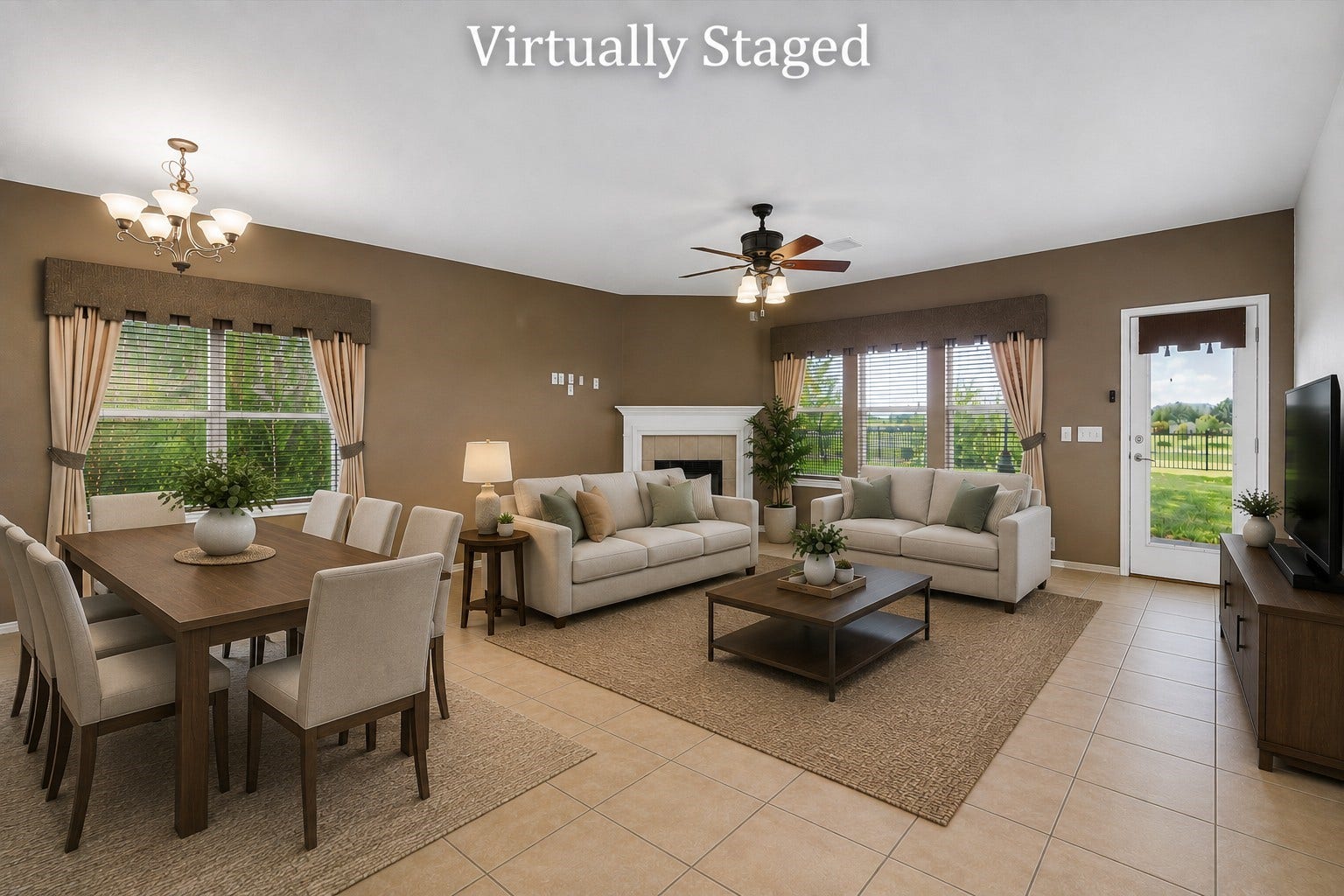 Family Room Virtually Staged