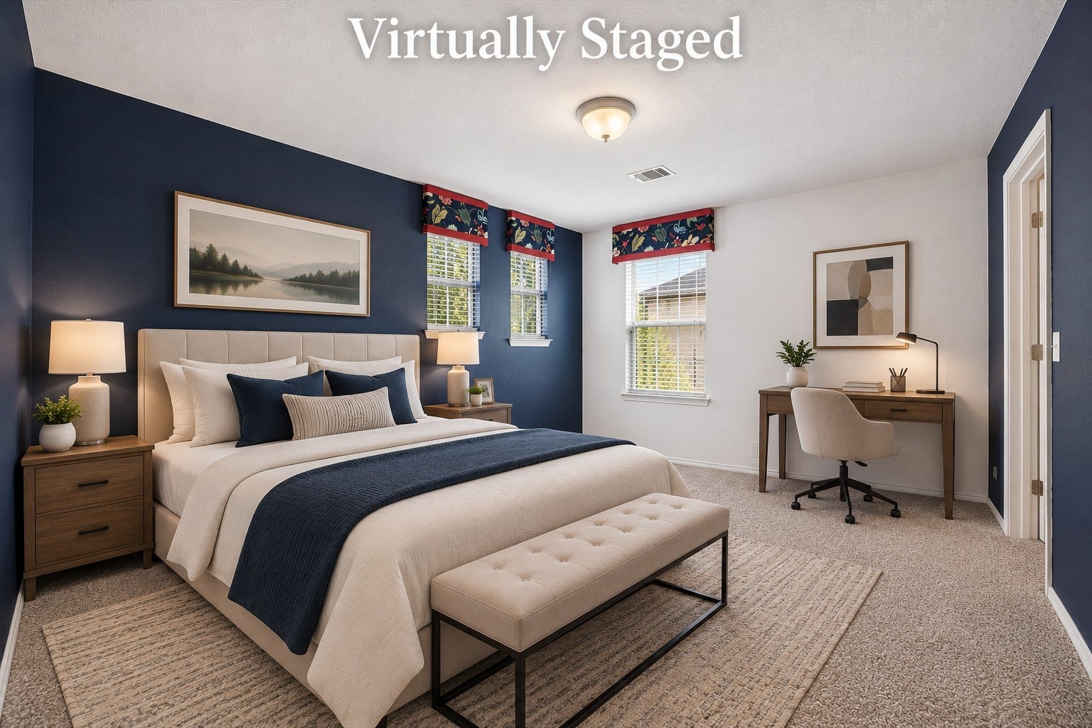 Secondary Bedroom Virtually Staged