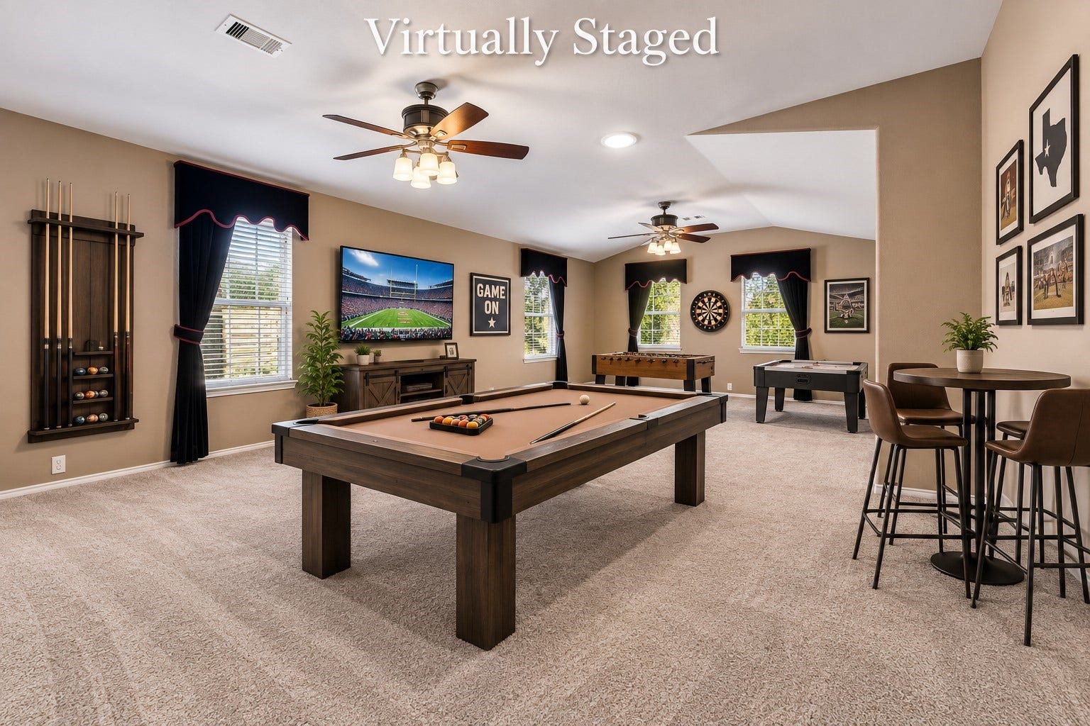 Game Room Virtually Staged