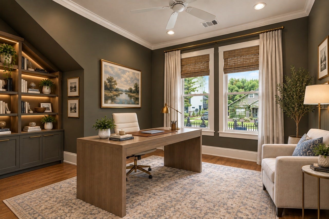 504 W 10th Street, Houston, TX 77008 Another option for the downstairs flex room as a home office. (virtually staged)