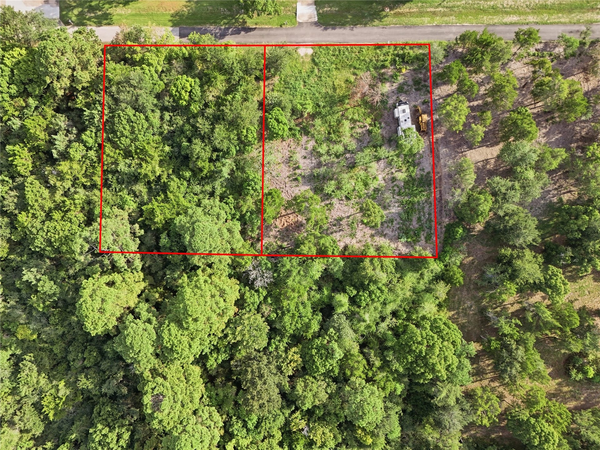 Lot 12 & 13 Moss St, La Marque, TX 77568 Overhead view clearly showing the layout of both adjoining lots.