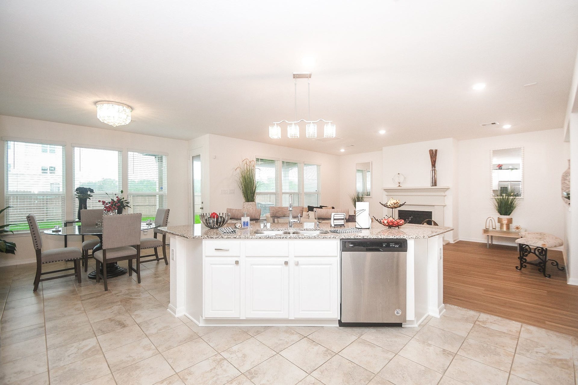 22523 Strathmore Drive, Richmond, TX 77469 The kitchen, an integral part of this home's open-concept design, flows seamlessly from the living room, creating a harmonious, connected living space.