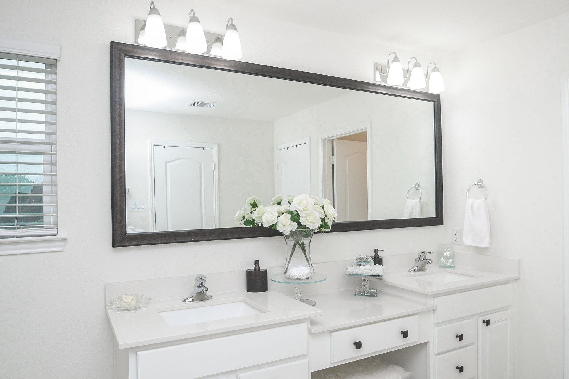 22523 Strathmore Drive, Richmond, TX 77469 Primary bathroom vanity with his and her sinks.