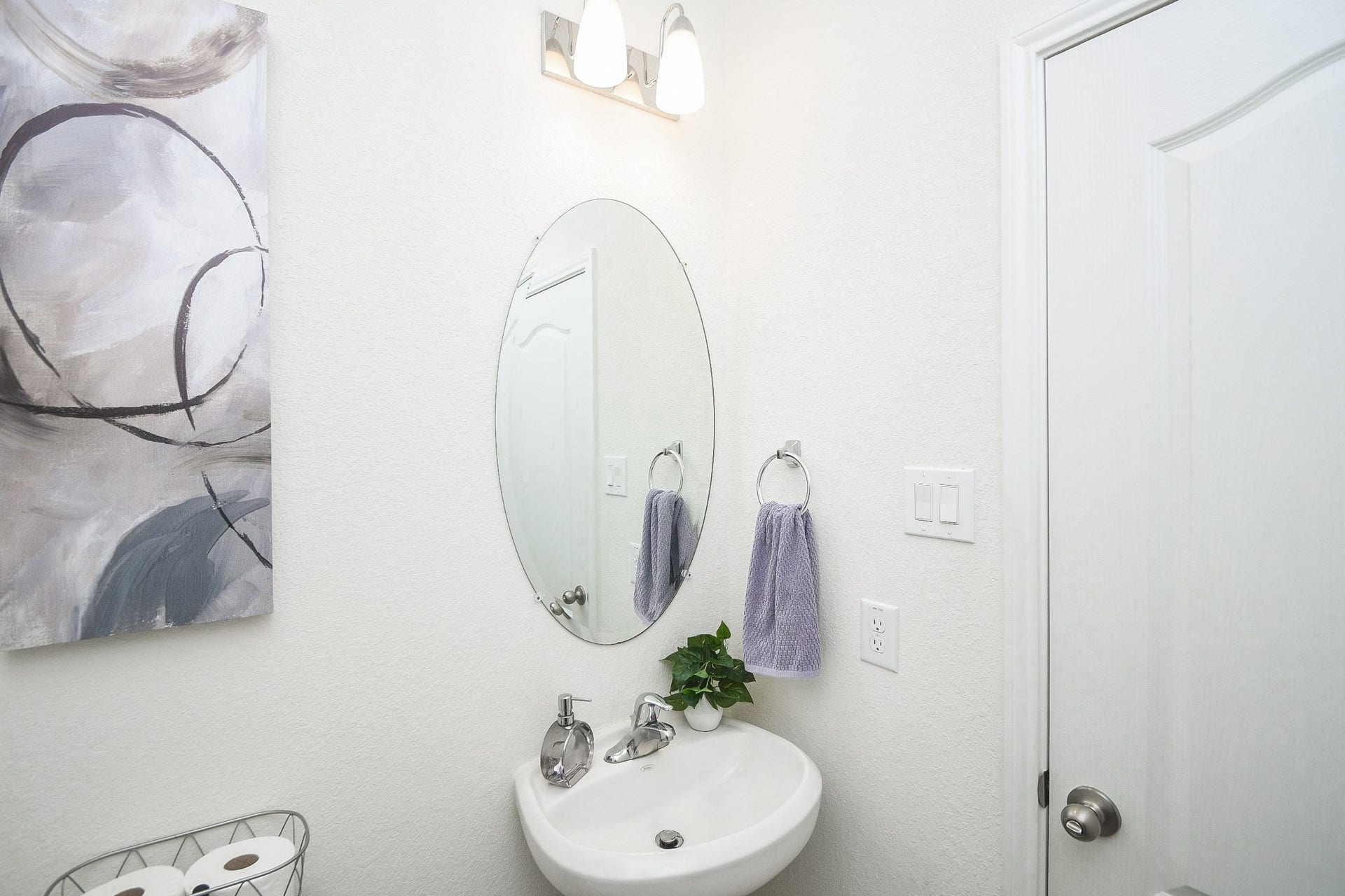 22523 Strathmore Drive, Richmond, TX 77469 The half-bath is located on the first floor.