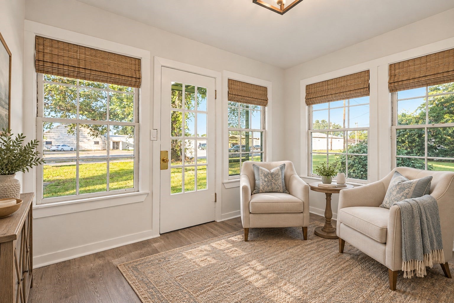 Virtually staged to show room possibility.