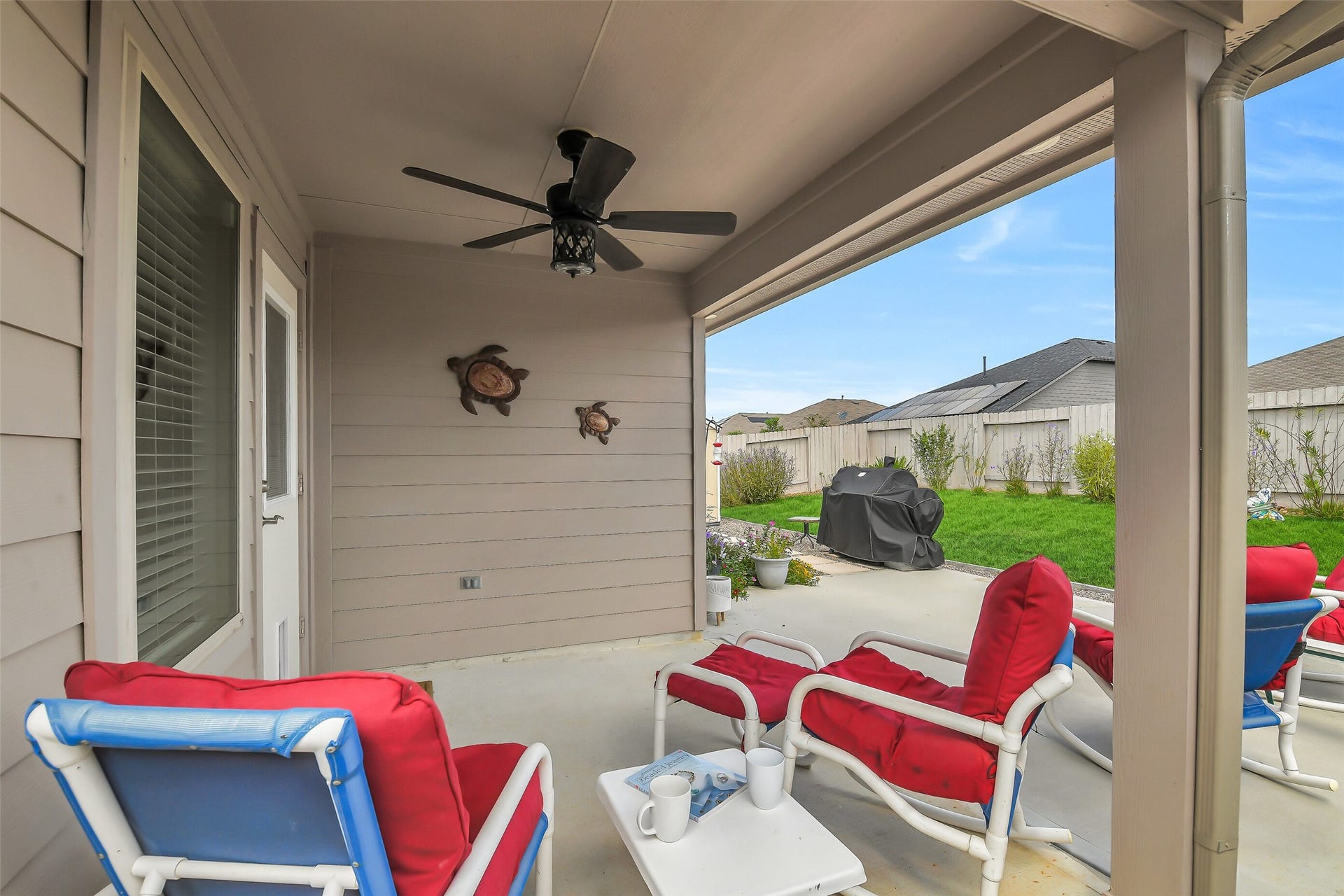 21225 Ivy Woods Court, New Caney, TX 77357 A view from under the covered patio.