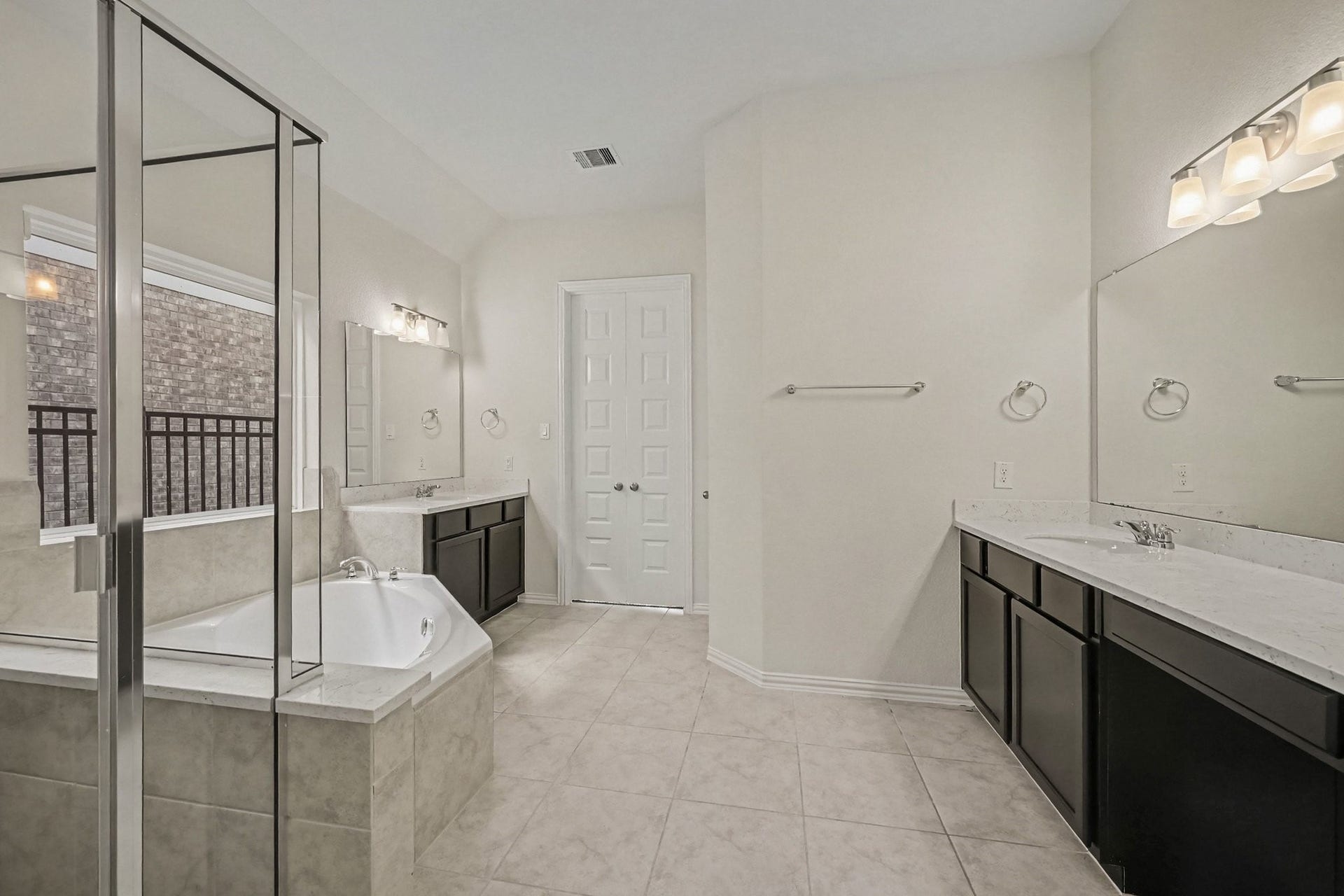Primary bath with double vanity