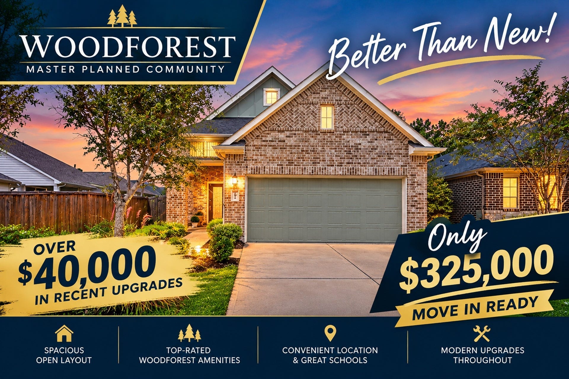 Better than new construction and loaded with upgrades. Quick move-in.