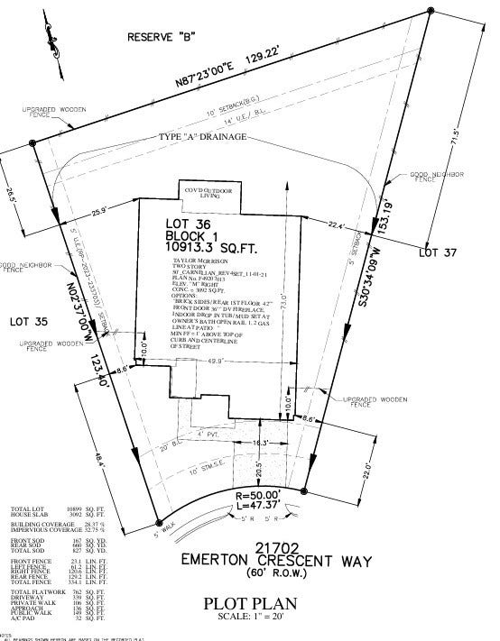 21702 Emerton Crescent Way Preliminary Plot Plan
