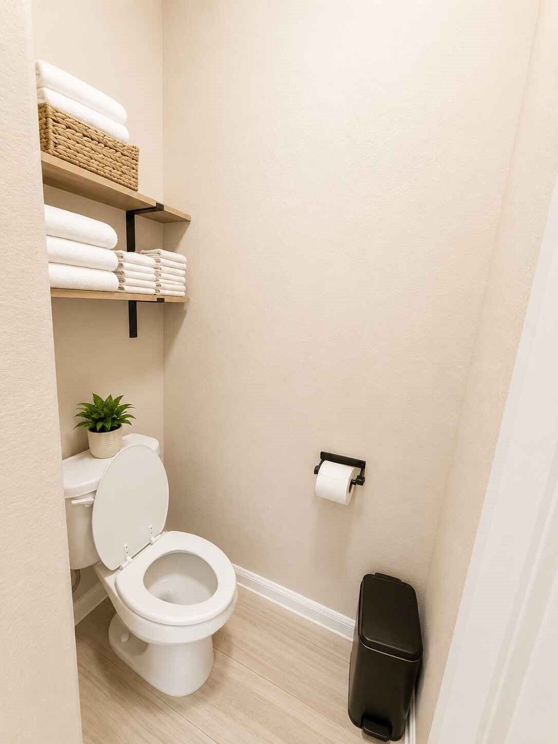 21570 Spear Valley Lane, Porter, TX 77365 Private water closet in the primary bath offers added privacy, neutral finishes and convenient built-in shelving for extra storage