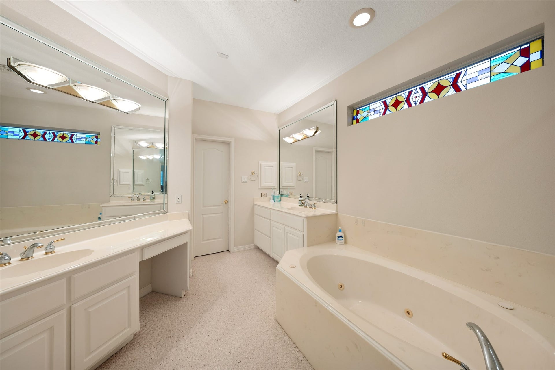 Spacious sink and vanity area for the lady of the house