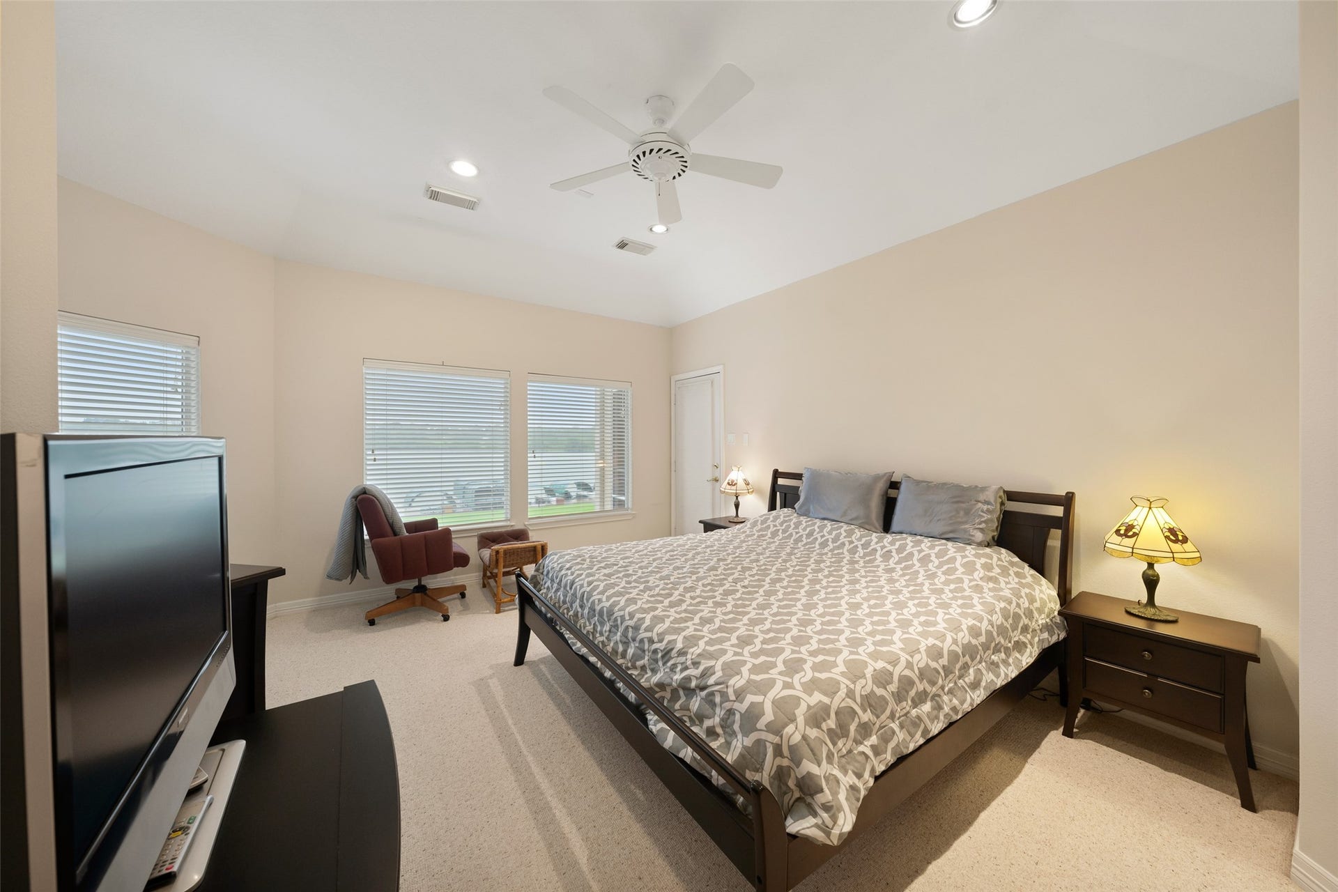 Primary suite is right at the top of the staircase.
