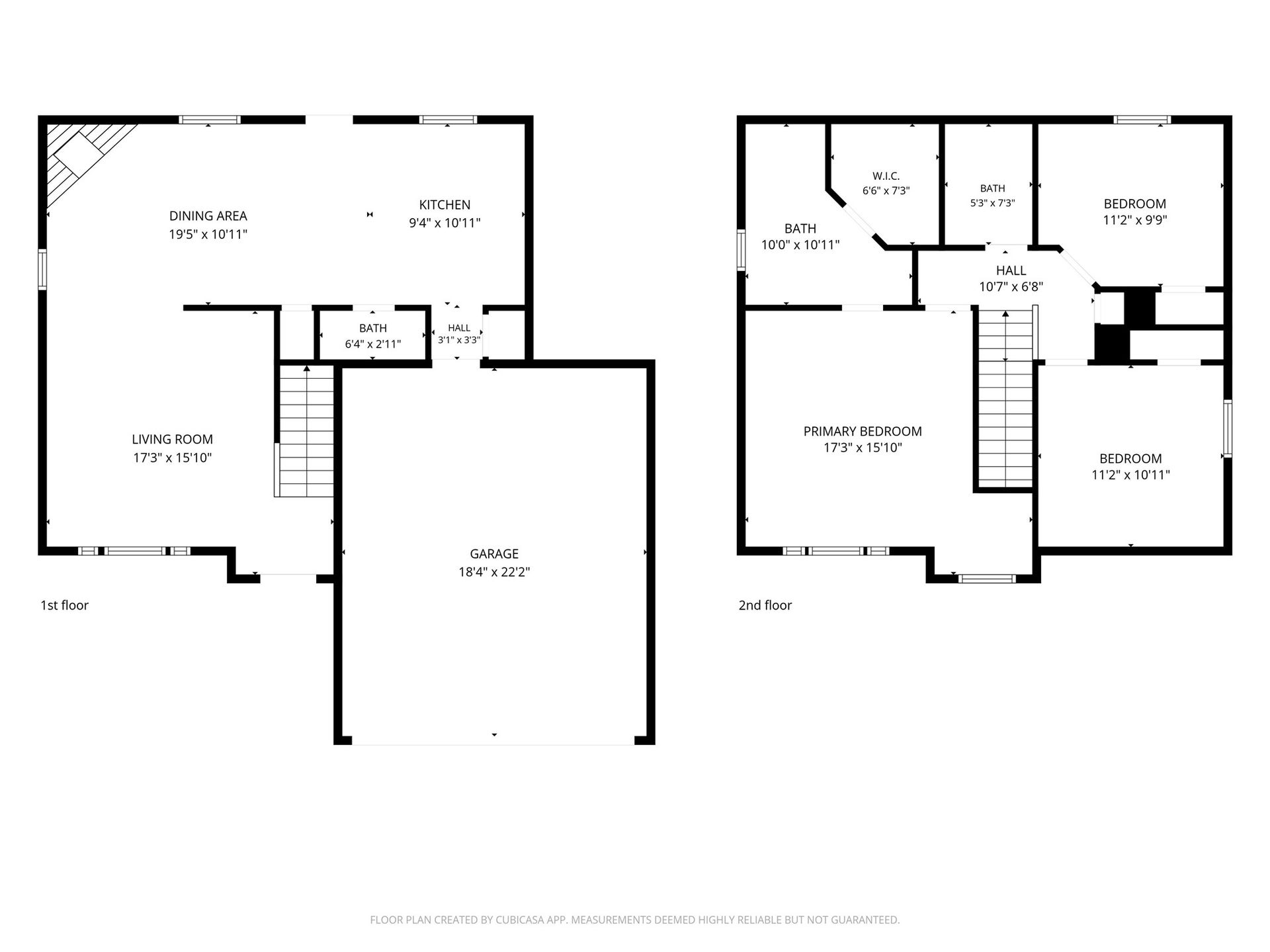 5800 Winding Brook Drive, Dickinson, TX 77539 Spacious two-story floor plan featuring a large living room, open dining area, and kitchen on the first floor, with three bedrooms and two baths upstairs. Includes a sizable garage.