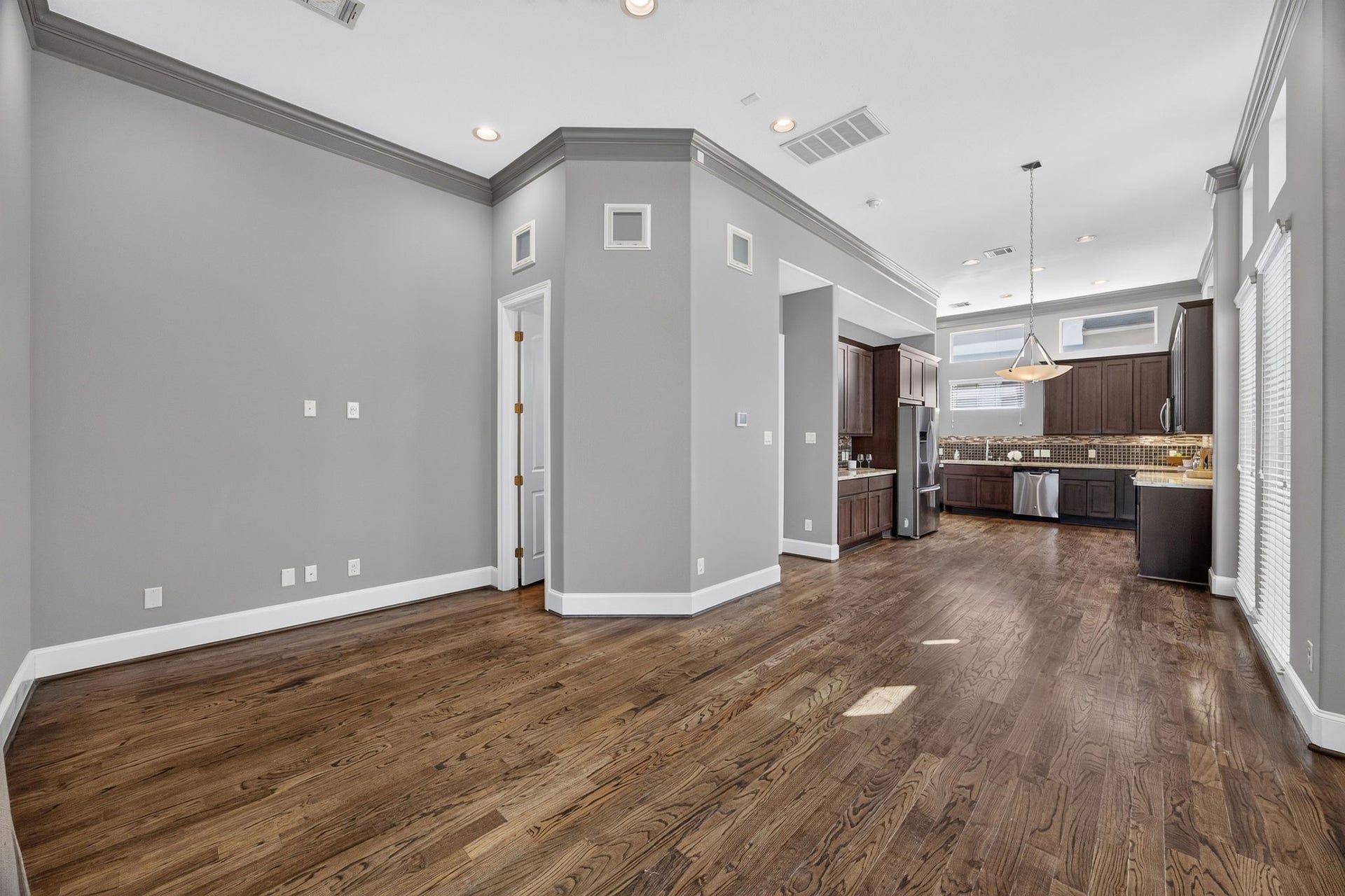 2307 Camden Drive, #C, Houston, TX 77021 Open-concept living area flowing into the kitchen
