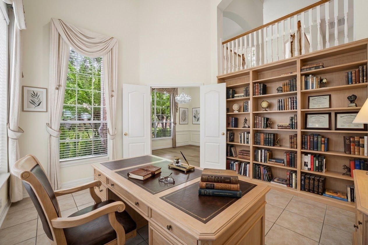 5807 Bayberry Way, Sugar Land, TX 77479 Home Office / Study - A bright and productive space ideal for working from home or studying.