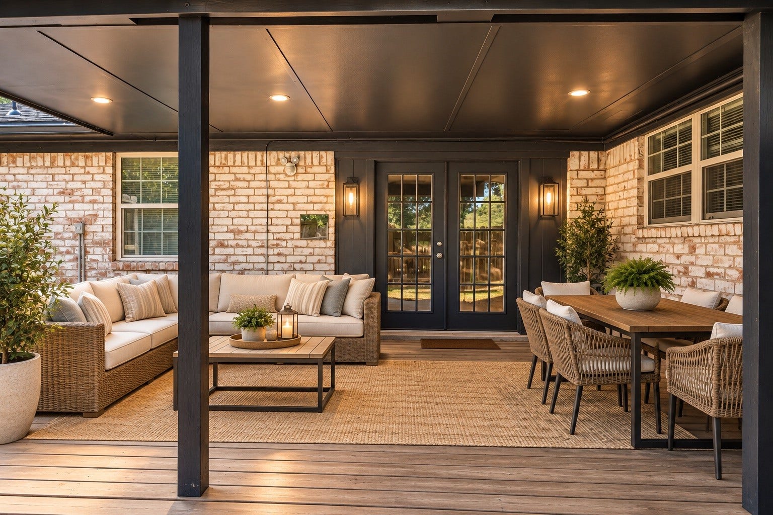 108 Crestview Drive, Hitchcock, TX 77563 This is a virtually staged photograph of the back deck to give an idea of space