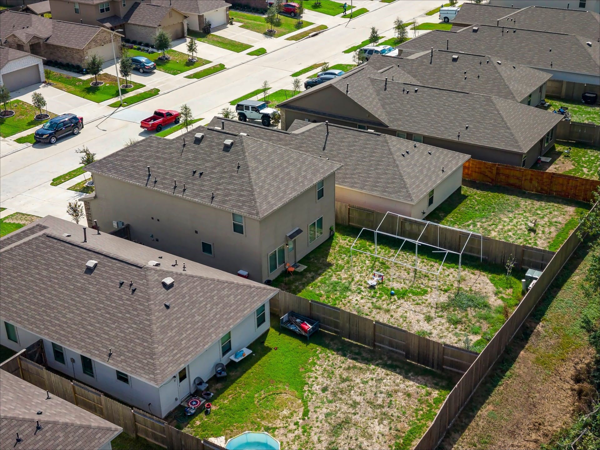 17811 Pemswood Drive, Hockley, TX 77447 Aerial view of the backyard and rear of the home