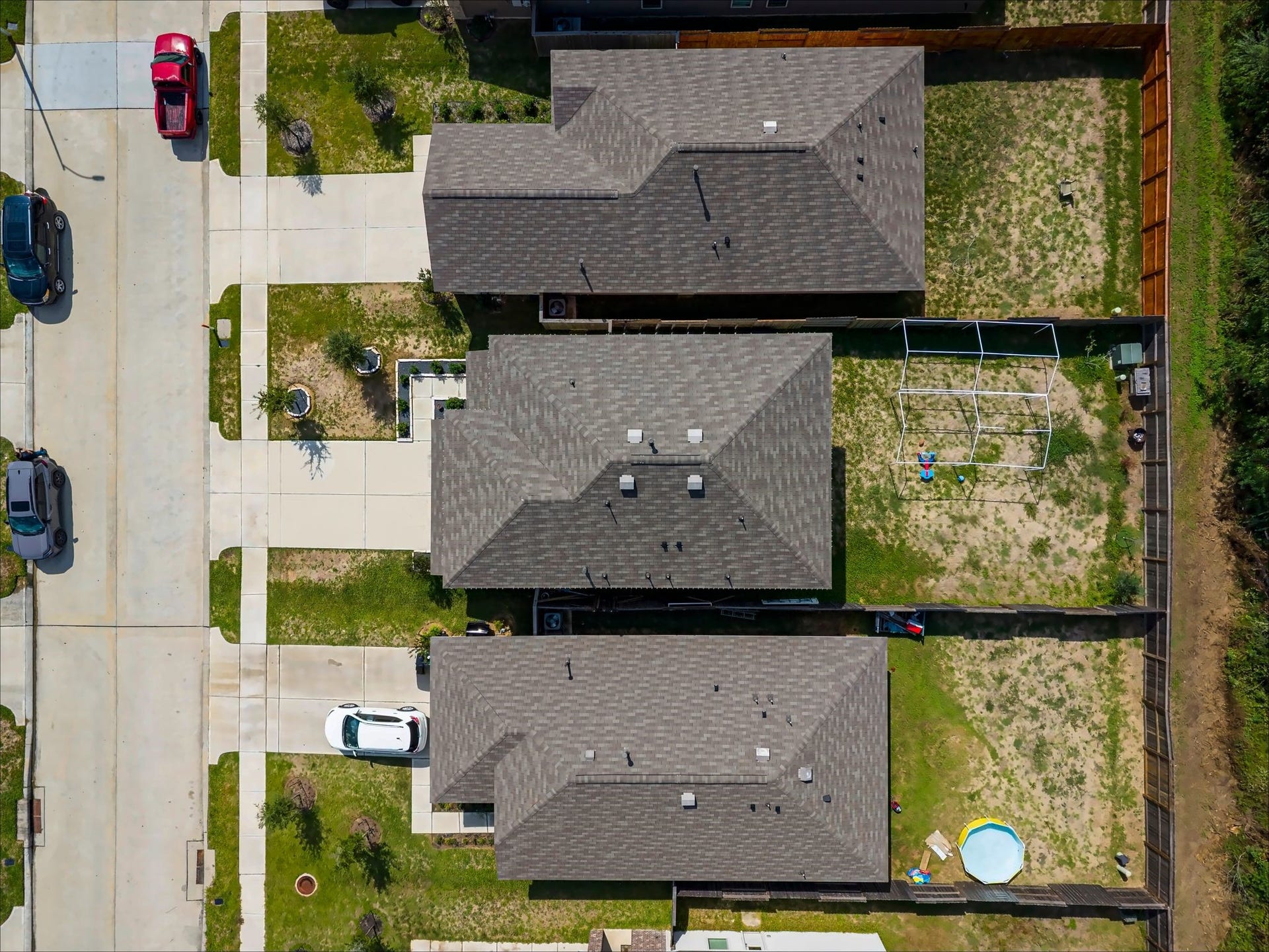 17811 Pemswood Drive, Hockley, TX 77447 Overhead view of the lot and fenced backyard