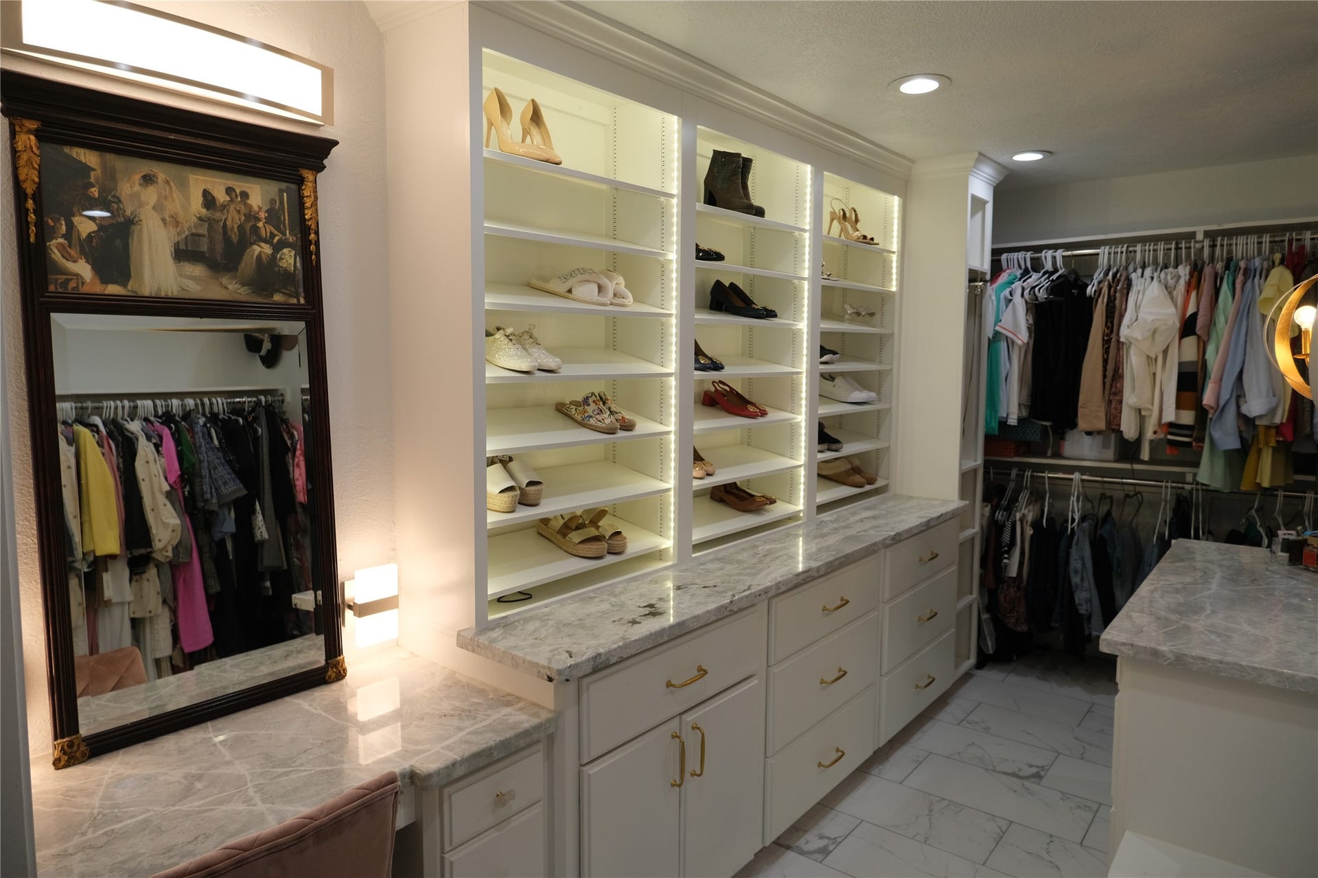 Huge walk-in closet in the primary bedroom