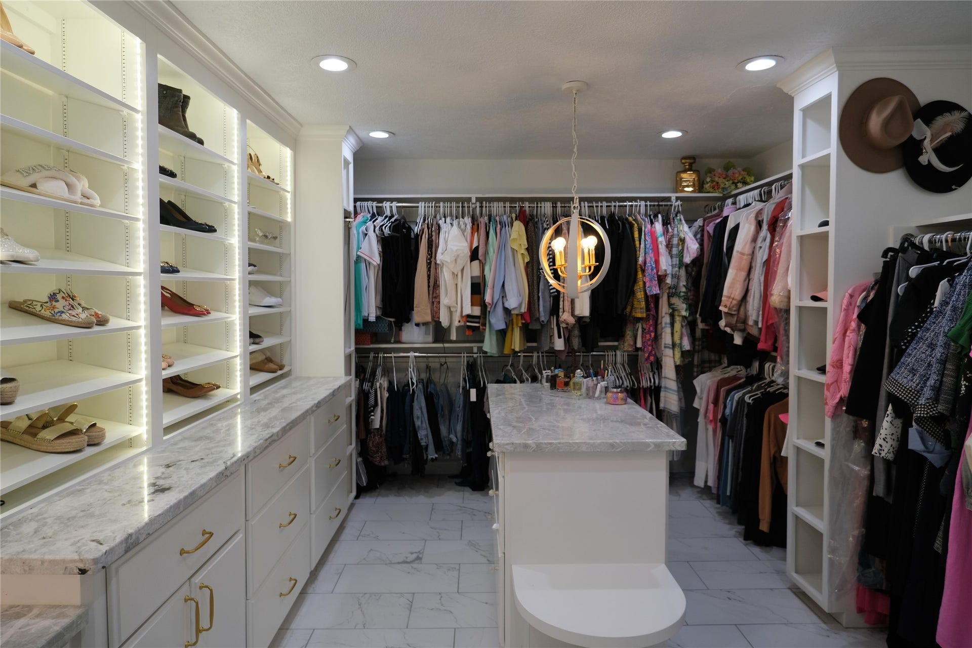Huge walk-in closet in the primary bedroom