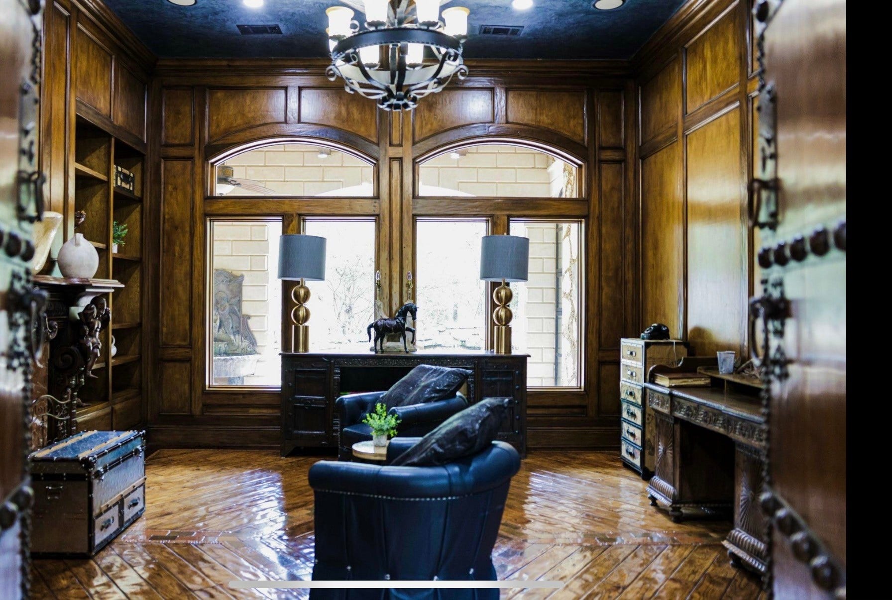 Rich wood paneling adds timeless sophistication!