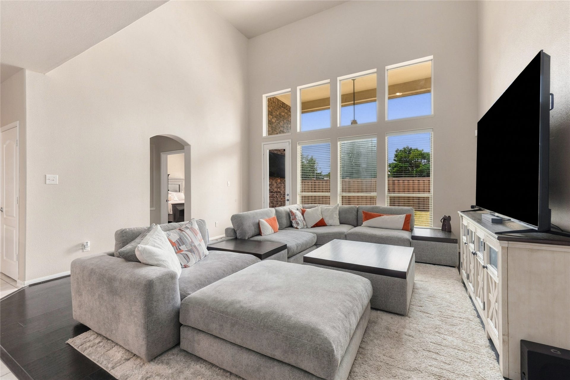 20815 S Blue Hyacinth Drive, Cypress, TX 77433 Theres room to settle in here! A generous living area offers plenty of space for a large sectional while still keeping an easy flow through the main level.
