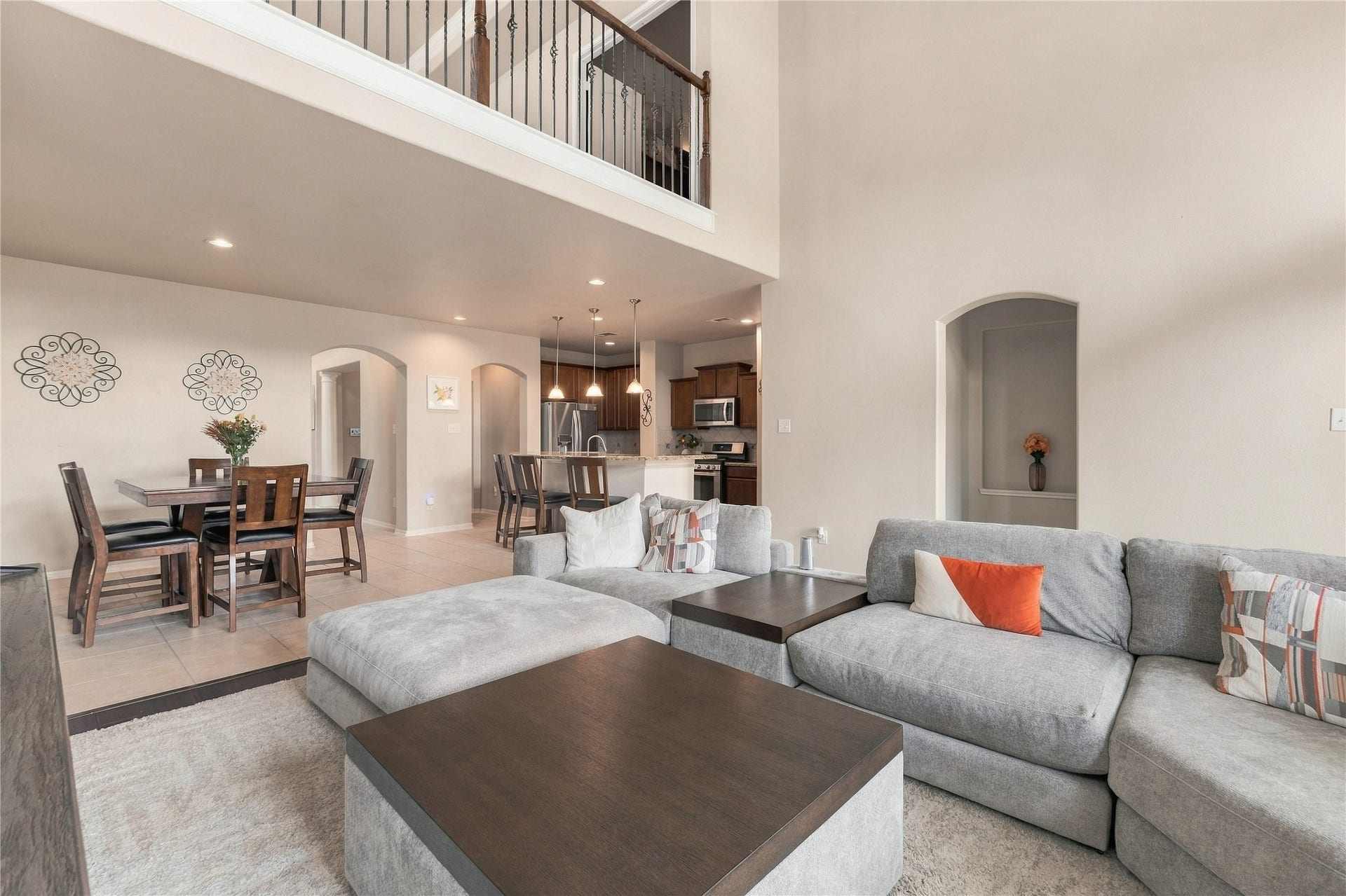20815 S Blue Hyacinth Drive, Cypress, TX 77433 From here you can really see how easily the living room connects with the kitchen and dining areaperfect for keeping everyone together without feeling crowded.