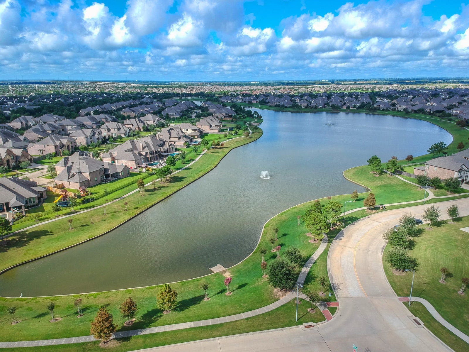 20815 S Blue Hyacinth Drive, Cypress, TX 77433 Fairfield Village North Lake and walking trails.