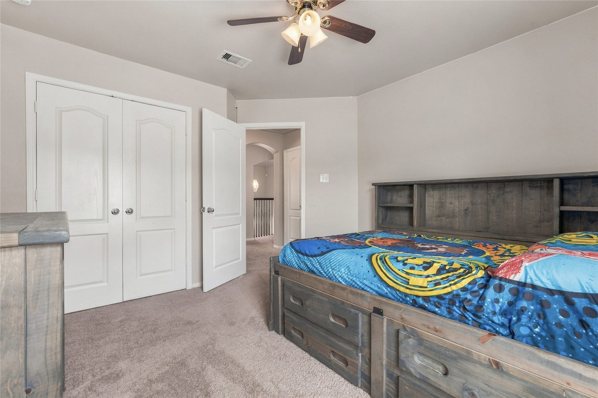 20815 S Blue Hyacinth Drive, Cypress, TX 77433 A comfortable secondary bedroom with character beyond the typical square room.