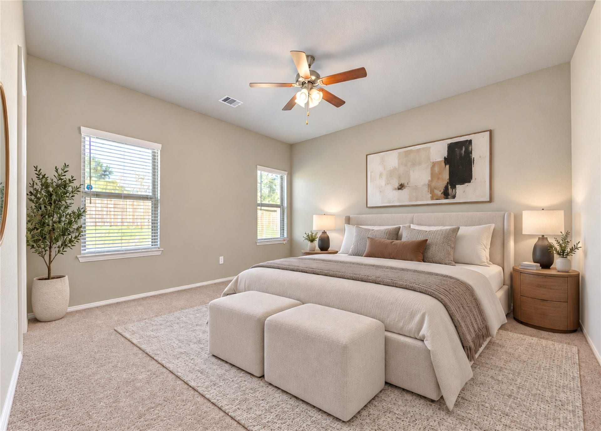Virtually Staged Primary Bedroom
