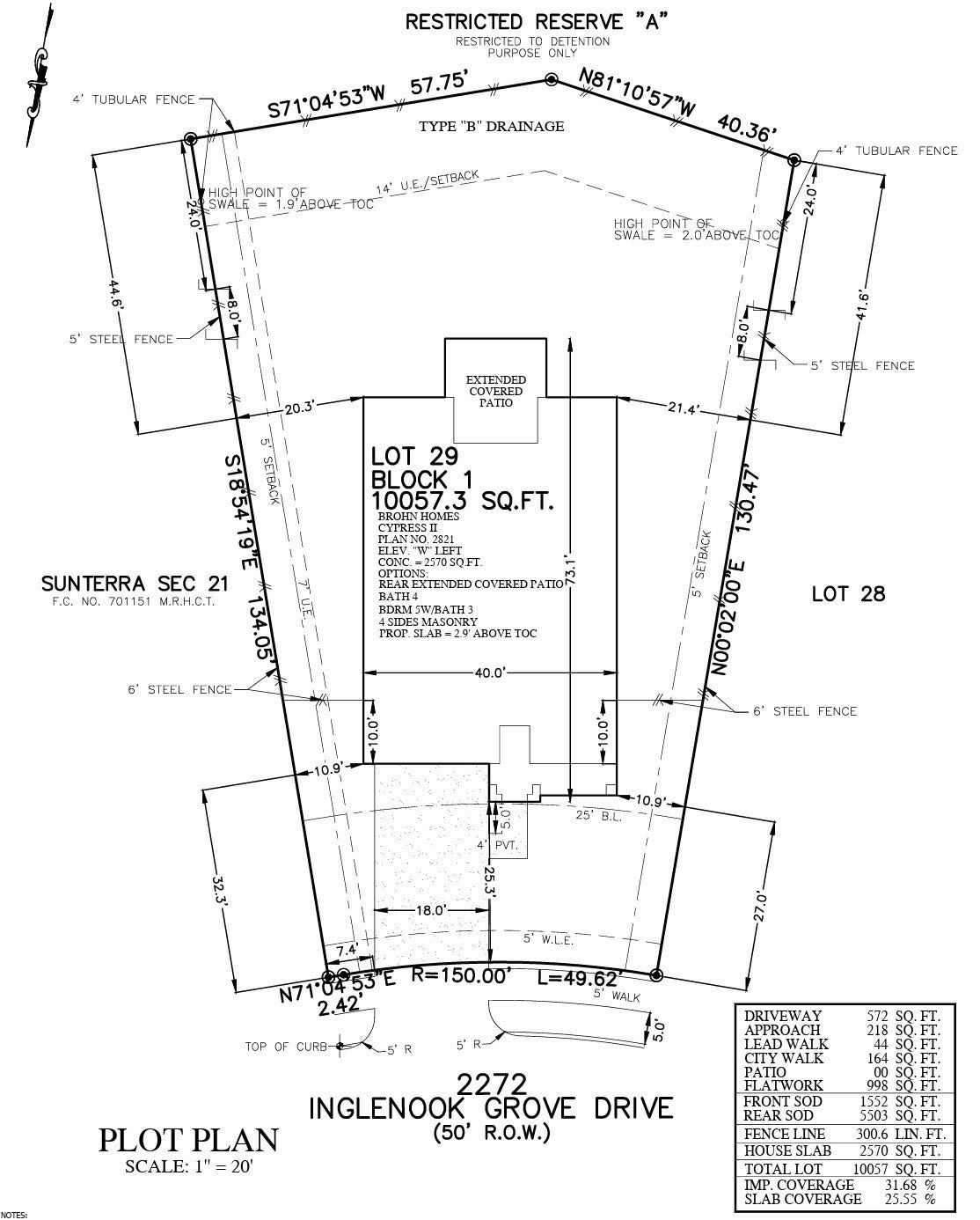 2272 Inglenook Grove Drive, Katy, TX 77493 2272 Inglenook Grove Drive Plot Plan