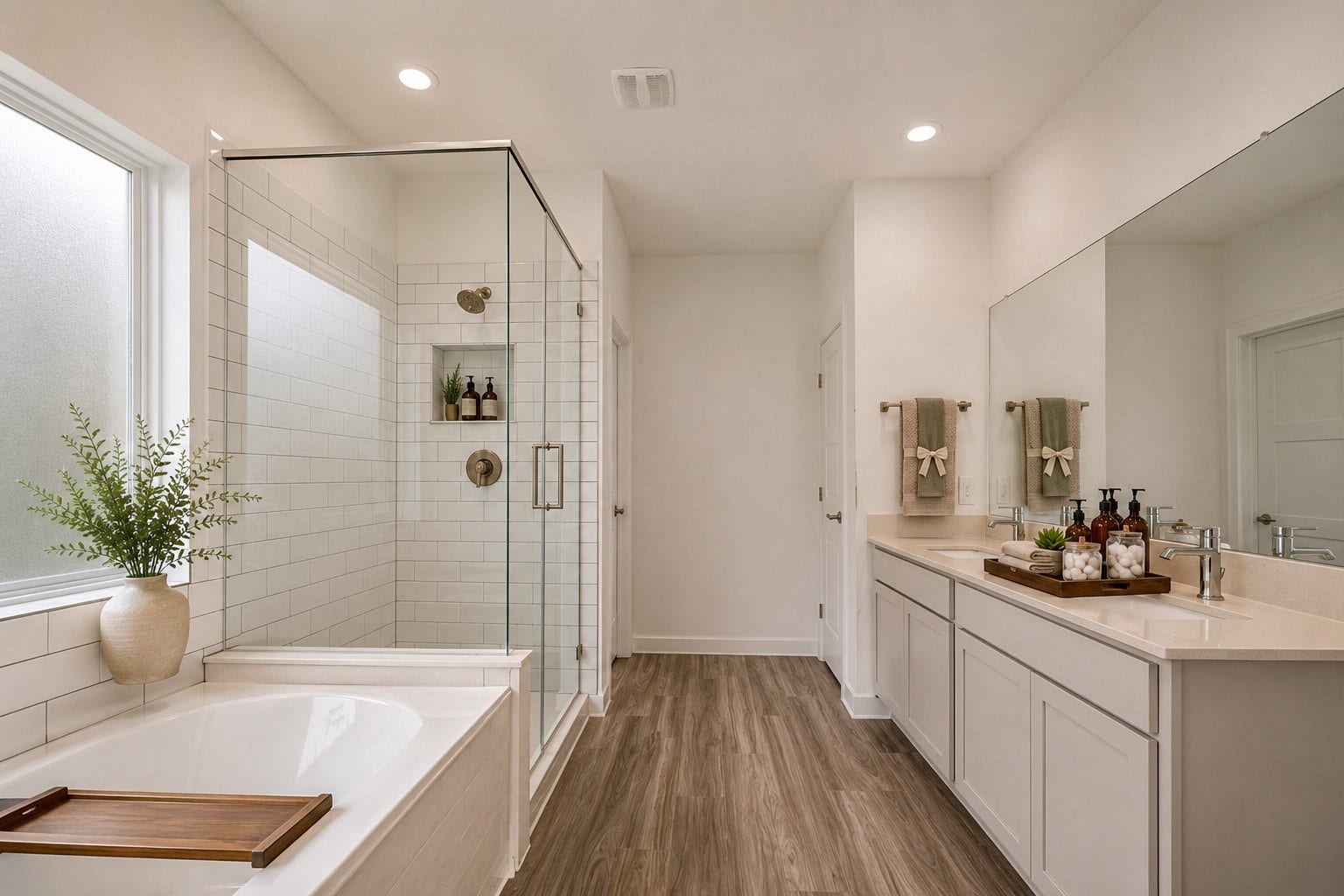 virtual Staged Master bath room.