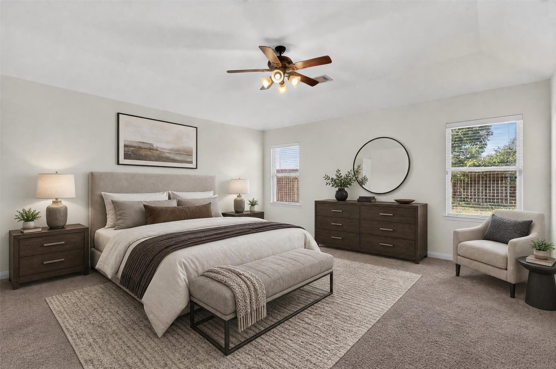 22907 Gentle Shadow Drive, Hockley, TX 77447 Unwind in this inviting bedroom, where two windows welcome natural light and neutral tones create a soothing backdrop for your personal style. Soft carpeting and a ceiling fan add everyday comfort, while the generous layout offers flexibility for bedroom furnishings and a cozy reading nook. An appealing retreat for slow mornings and restful evenings.