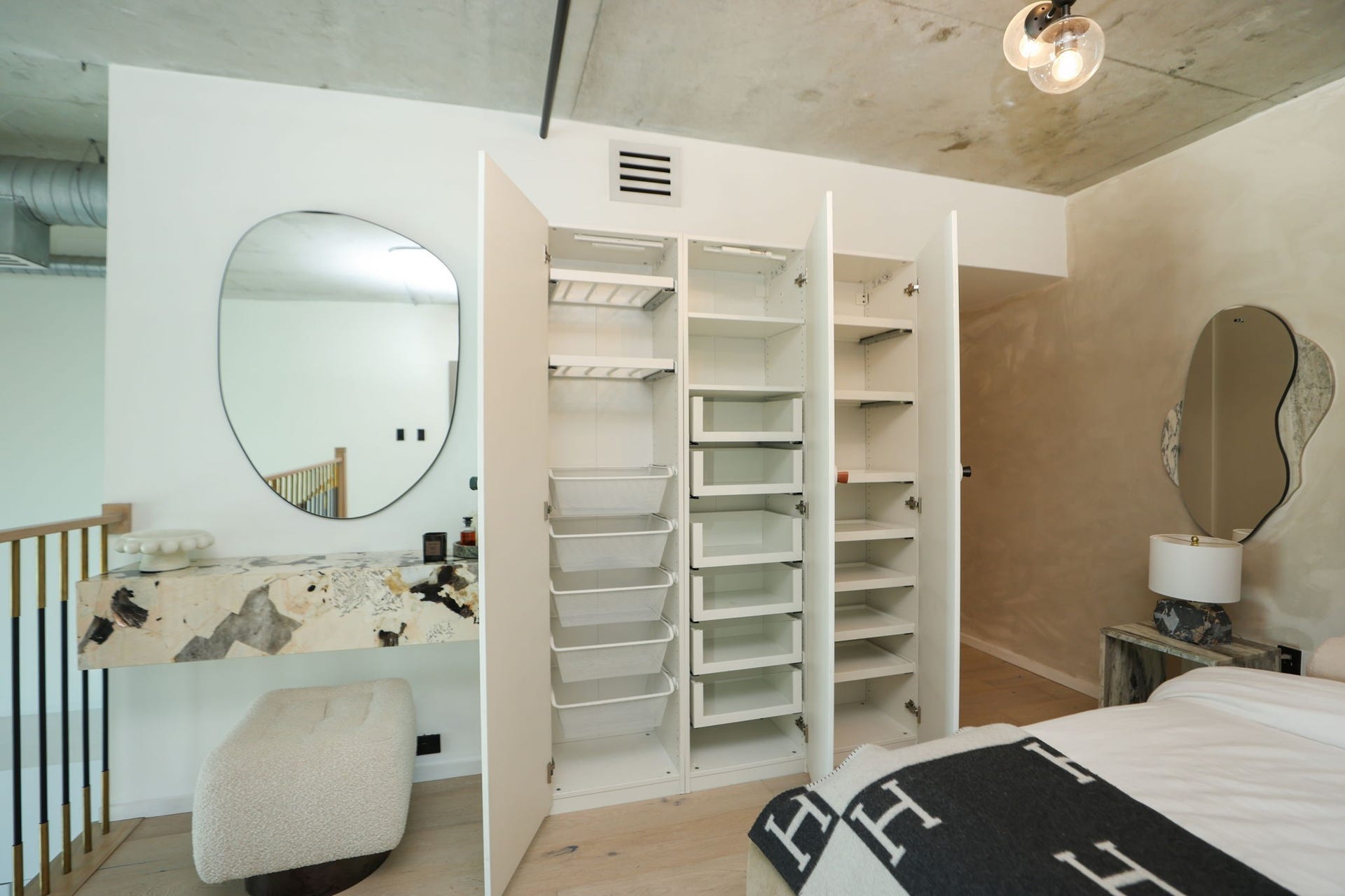 Wonderful storage space and built-ins throughout this this loft where the space is maximized for efficient living.