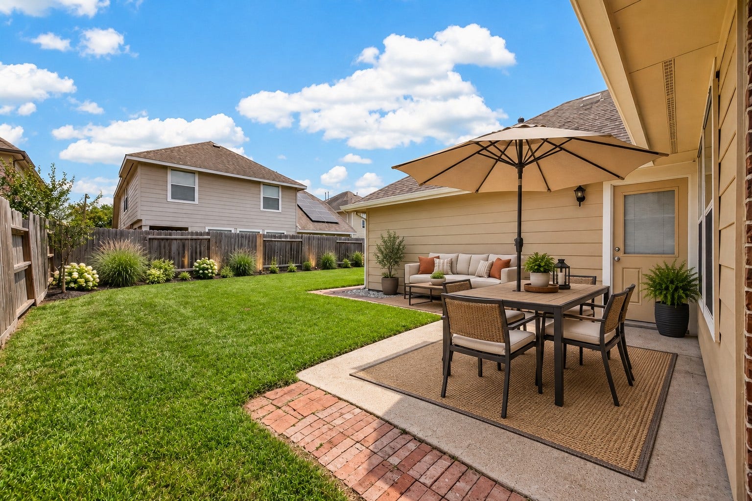 4714 Lake Rim Drive, Alvin, TX 77511 Rear patio - digitally staged