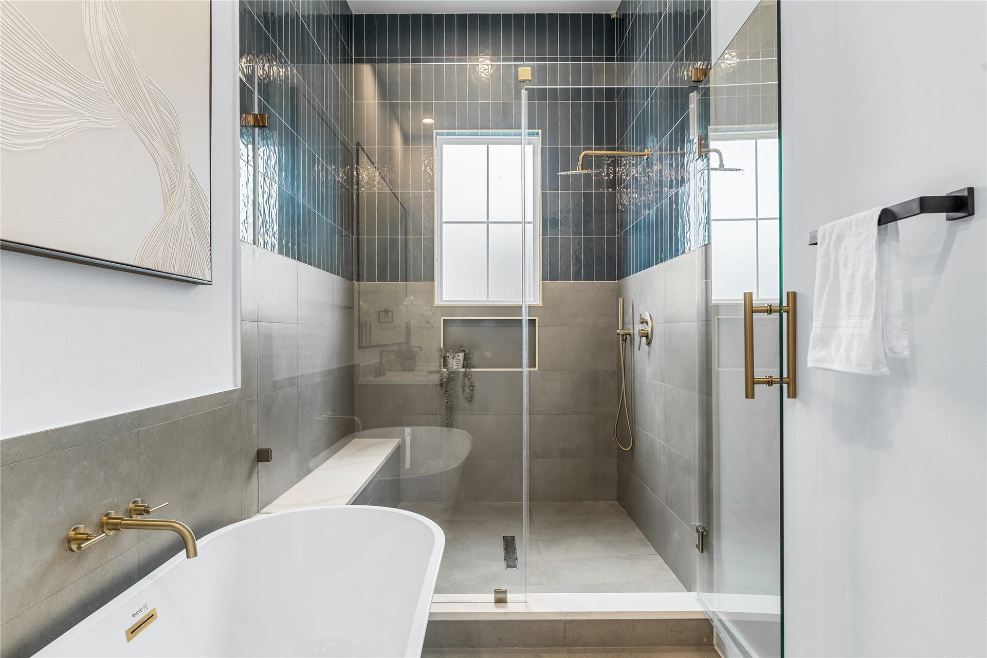 Spa-inspired primary walk-in shower built for daily relaxation and luxury comfort.