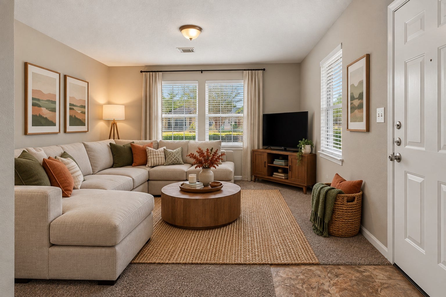 19547 Fletcher Way Drive, Houston, TX 77073 Virtually staged to illustrate a comfortable family room layout with plenty of space for seating and entertainment