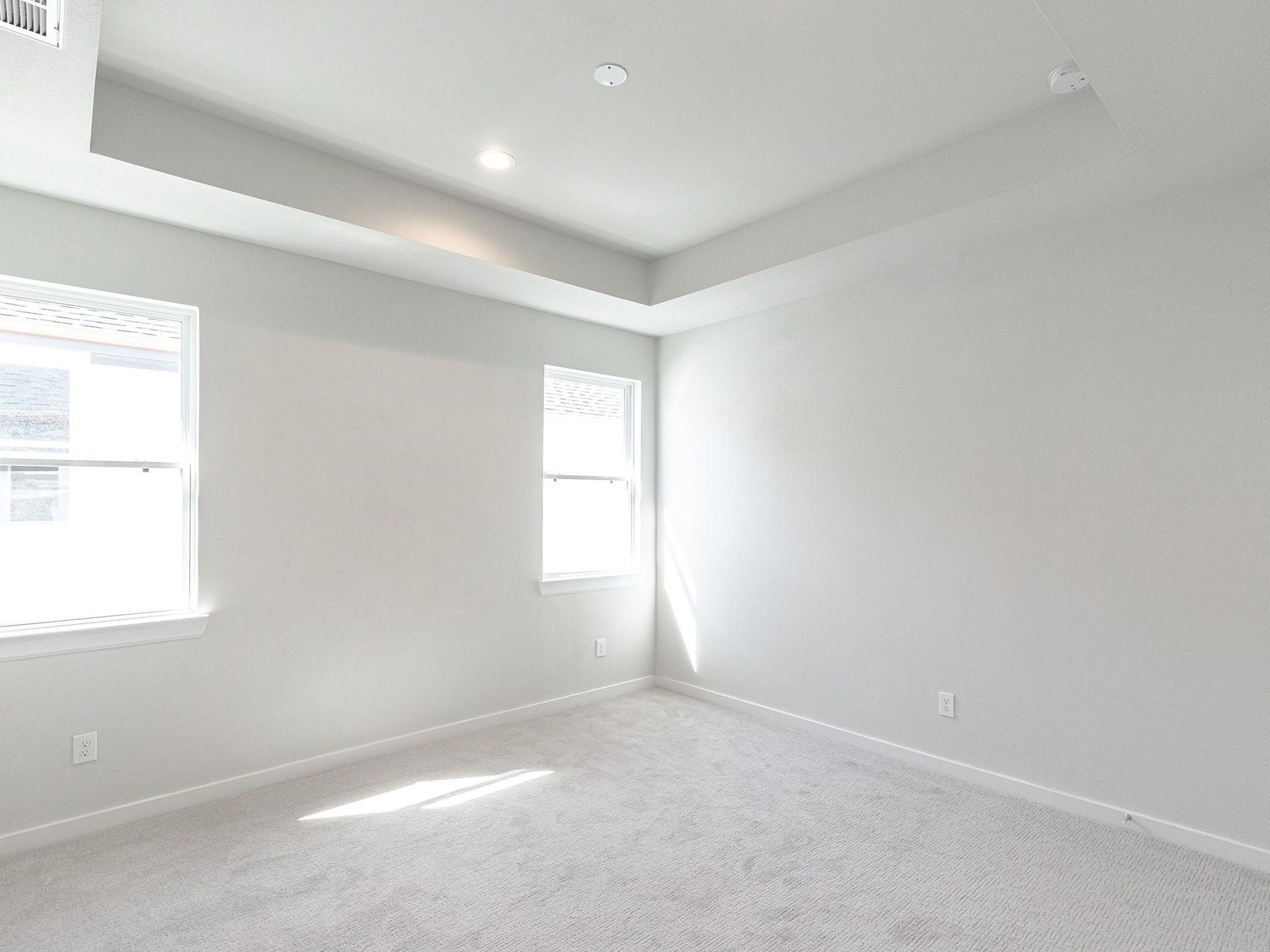 751 N Emile Street, Houston, TX 77020 Bright and spacious primary bedroom featuring a tray ceiling, plush carpeting, and ample natural light from two windows.
Note: Photos 2022