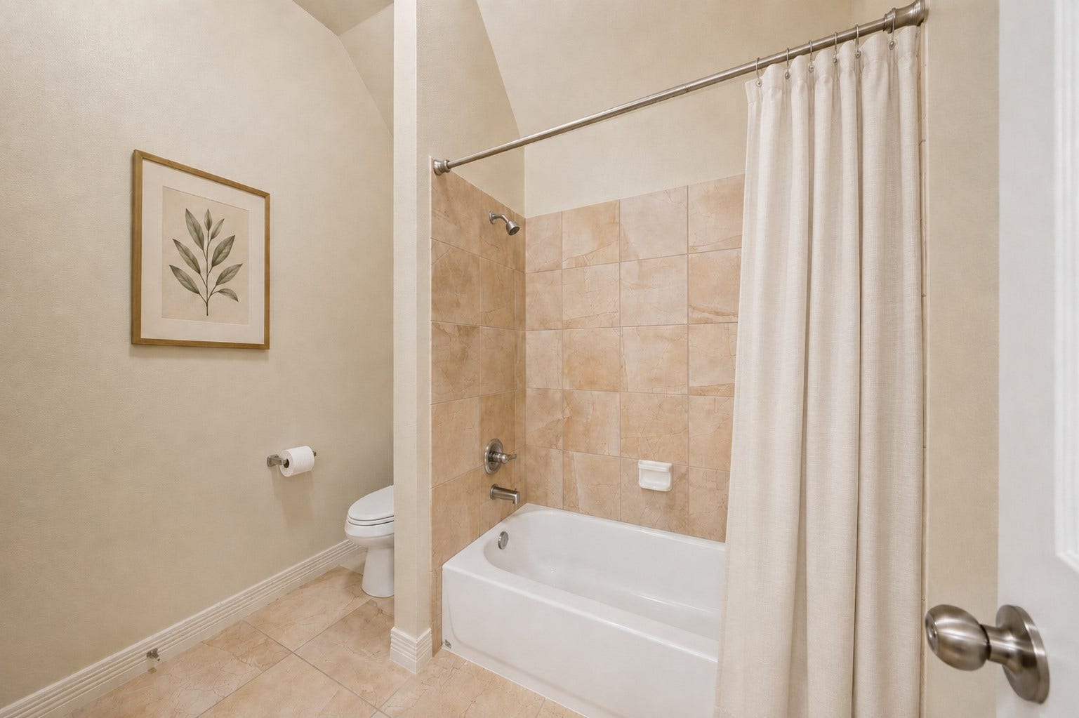 26306 Eden Point Court, Katy, TX 77494 Jack-and-Jill bath with a tub-and-shower combination, tiled surround, tile flooring, and a separate water closet area.