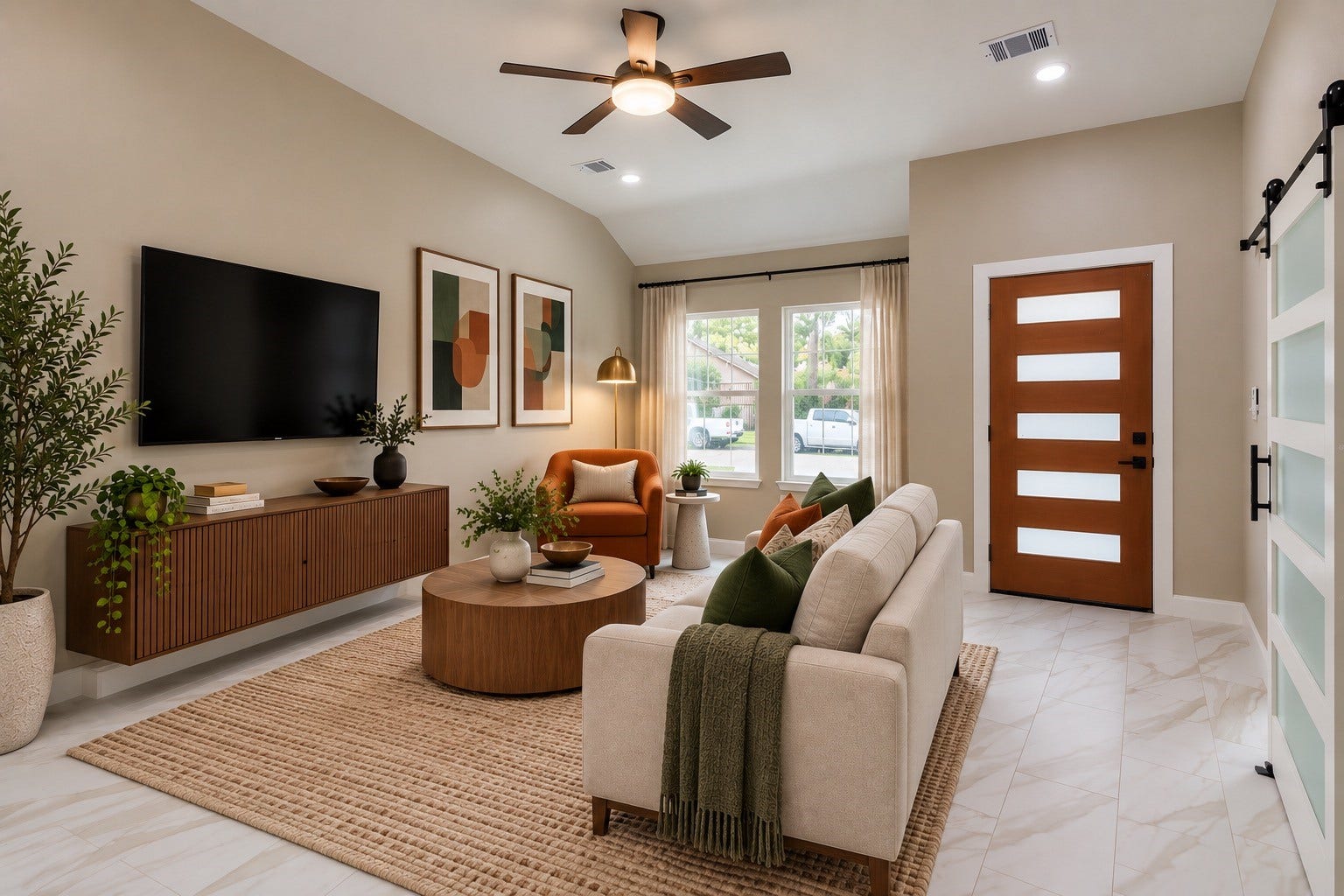 9806 Southwick Drive, Humble, TX 77338 Virtually staged living room