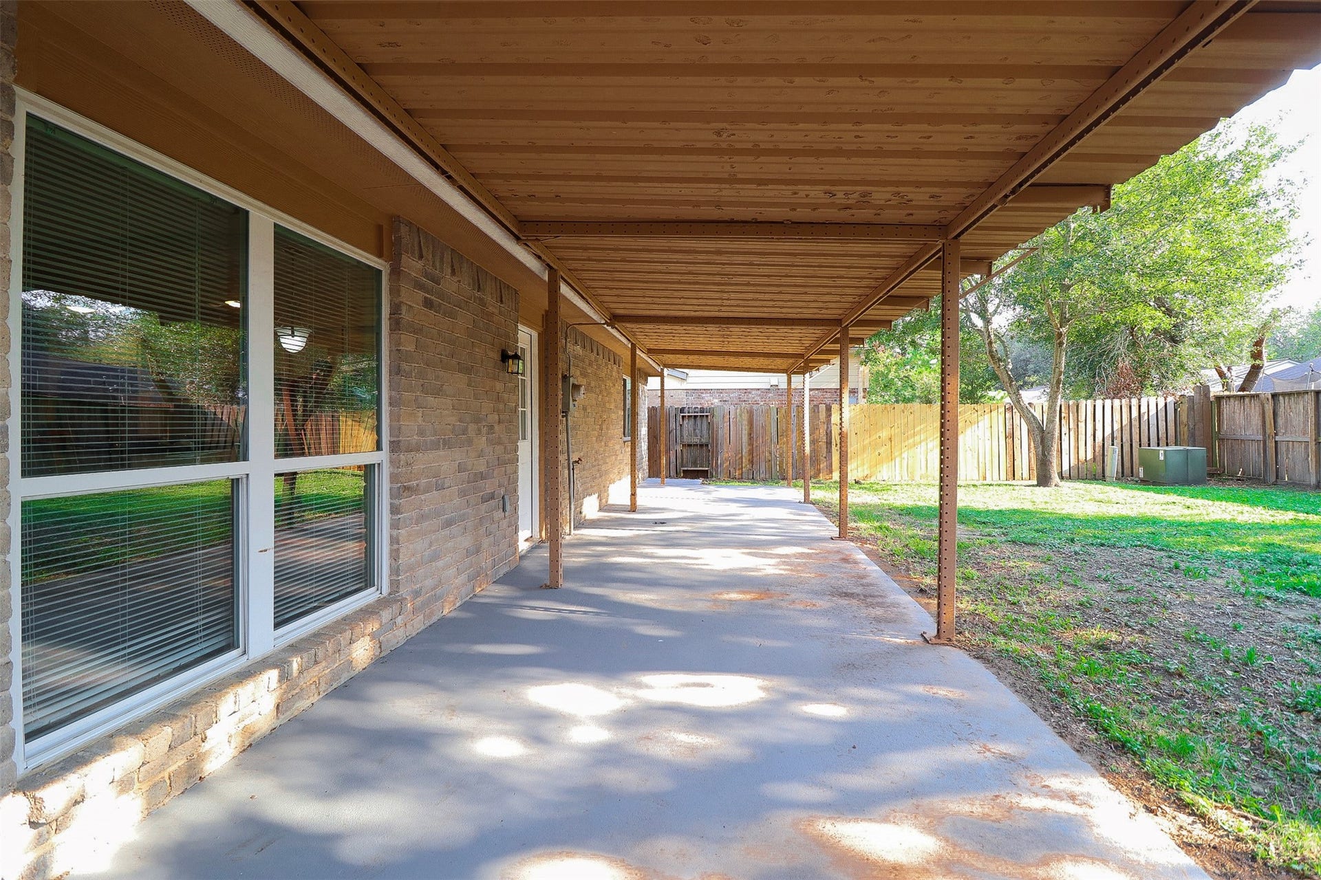 Covered back patio.