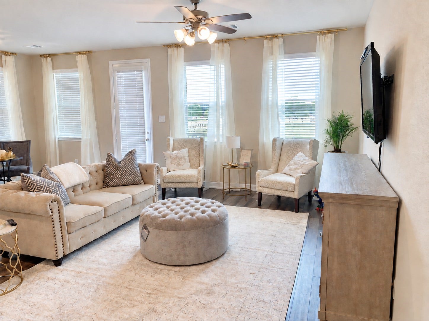 18223 Crystal Knoll Drive, Cypress, TX 77433 Whether you're hosting friends or settling in for movie night, there's plenty of room to create a comfortable gathering space.