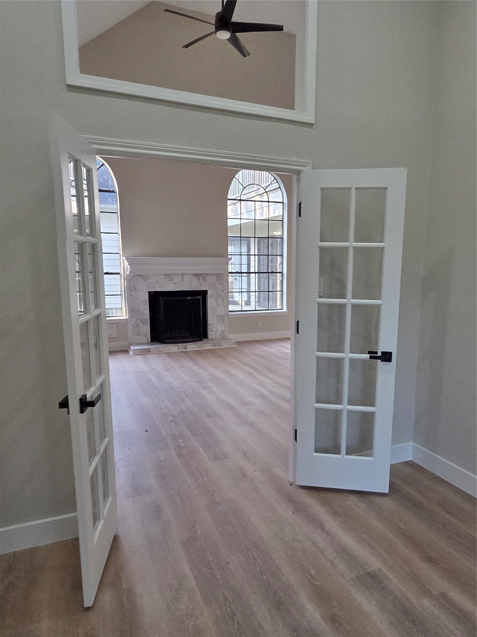 414 Mill Place CT, Sugar Land, TX 77498 View of home office featuring french doors designe offers a bright inviting setting for a private office or study.